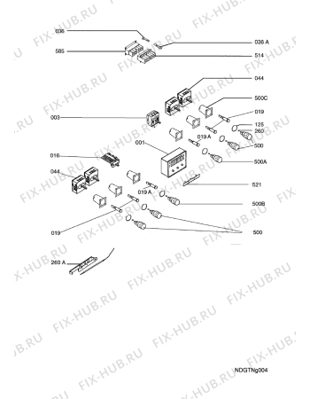 Взрыв-схема плиты (духовки) Aeg E31915-4-M - Схема узла Functional parts
